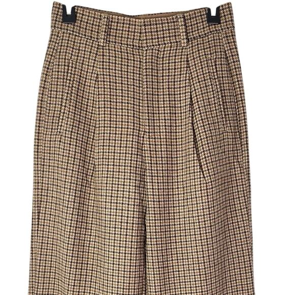 New Everlane The Draper High Rise Wide Leg Wool Houndstooth Pants - Picture 4 of 12